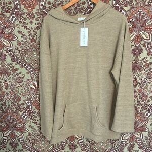 NWT ONËLEVEN S tan hooded sweatshirt—the perfect oversized loungewear top